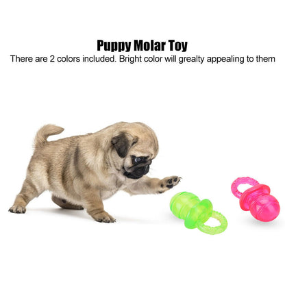 Pet dog toy puppy molar transparent pacifier 2 pack