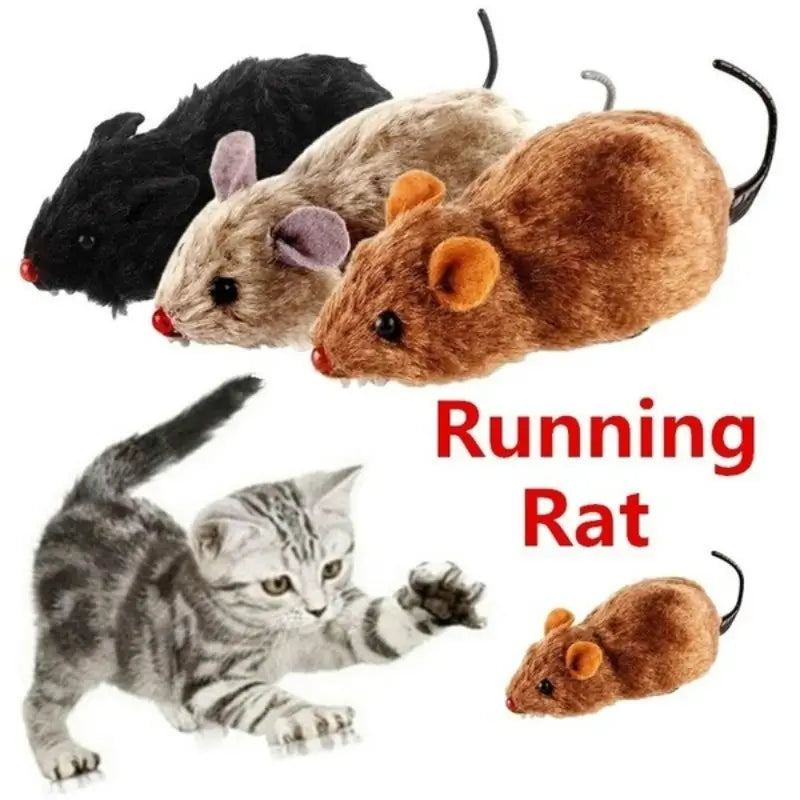 1pc Wind Up Plush Mouse Toy for Indoor Cats, Interactive Cat Toys, Cat Teaser