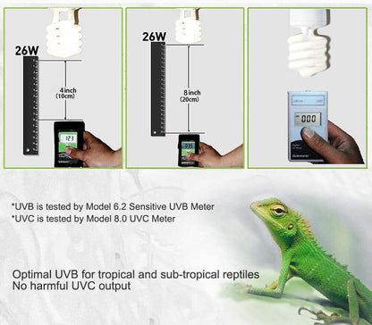 LUCKY HERP Reptile UVA UVB Light 5.0 26W Compact Fluorescent Tropical Terrarium