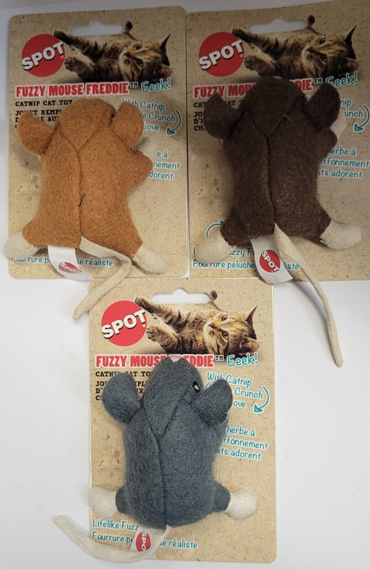 Spot Wool Mouse Willie Catnip Toy - Assorted Colors