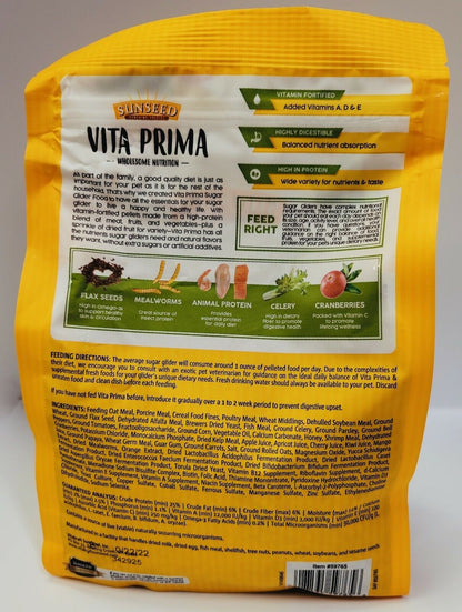 Sun Seed Vita Prima description Sugar Glider Food net weight 1.75 LBS