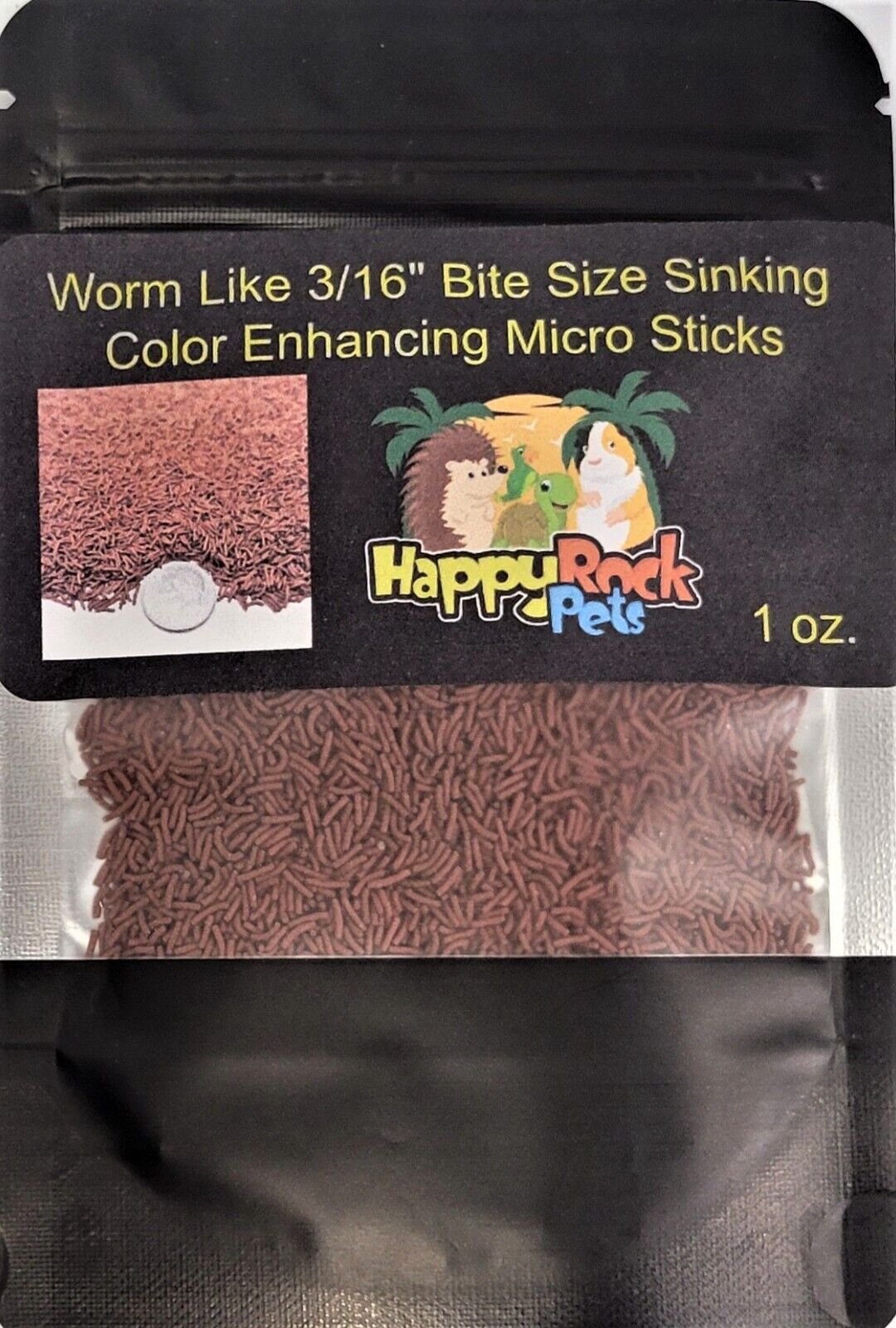 Worm Like 3/16" Bite Size Sinking Color Enhancing Micro Sticks for All Fish.