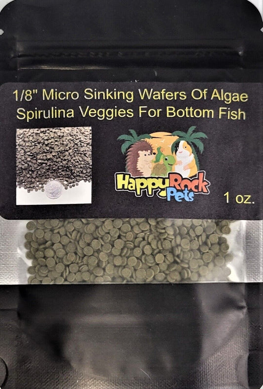 1/8" Micro Sinking Wafers of Algae, Spirulina, Veggies for Bottom Fish, Grazers
